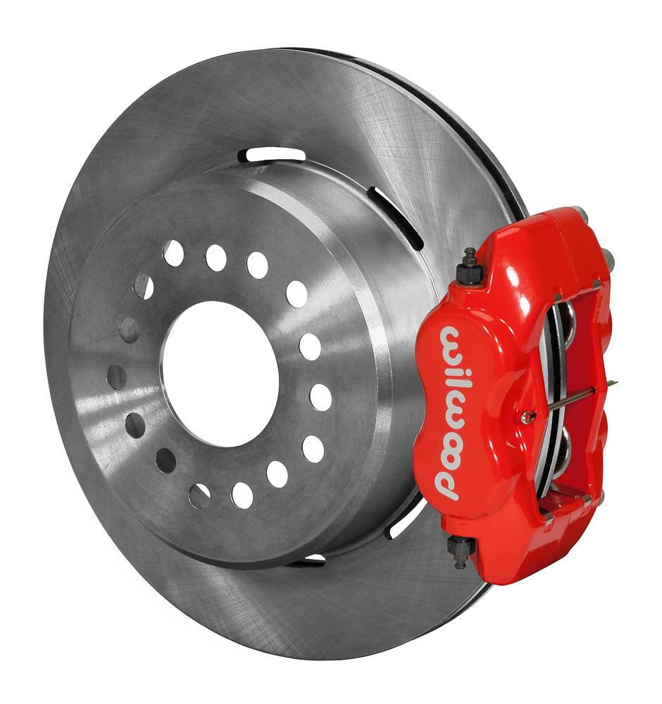 Wilwood Forged Dynalite Rear Parking Brake Kit - Red Powder Coat Caliper - Plain Face Rotor