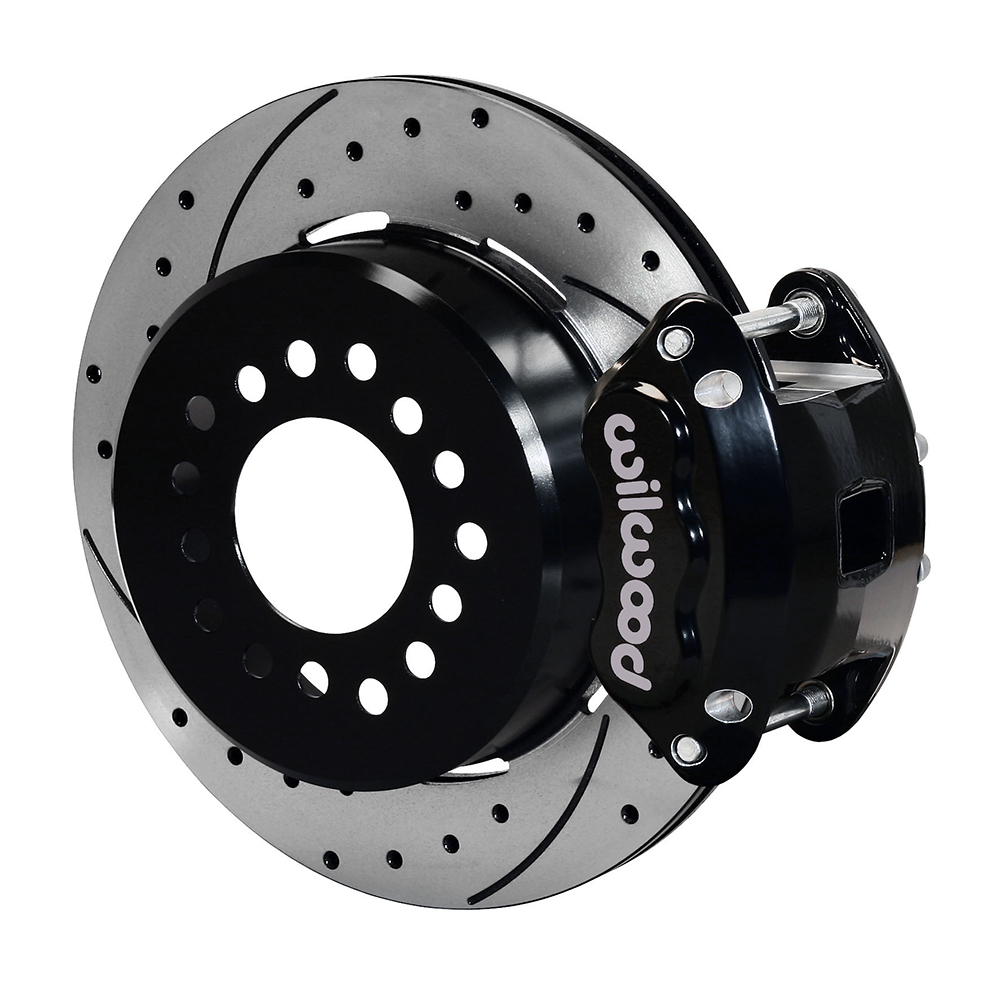 Wilwood D154 Rear Parking Brake Kit - Black Powder Coat Caliper - SRP Drilled & Slotted Rotor