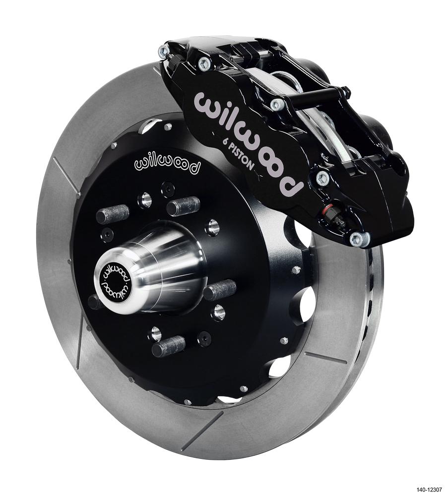 Wilwood Forged Narrow Superlite 6R Big Brake Front Brake Kit (Hub) - Black Powder Coat Caliper - GT Slotted Rotor