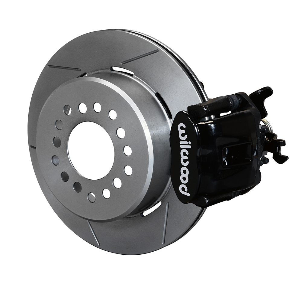 Wilwood Combination Parking Brake Caliper 1Pc Rotor Rear Brake Kit - Black Powder Coat Caliper - GT Slotted Rotor