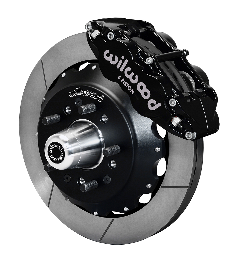 Wilwood Forged Narrow Superlite 6R Big Brake Front Brake Kit (Hub) - Black Powder Coat Caliper - GT Slotted Rotor