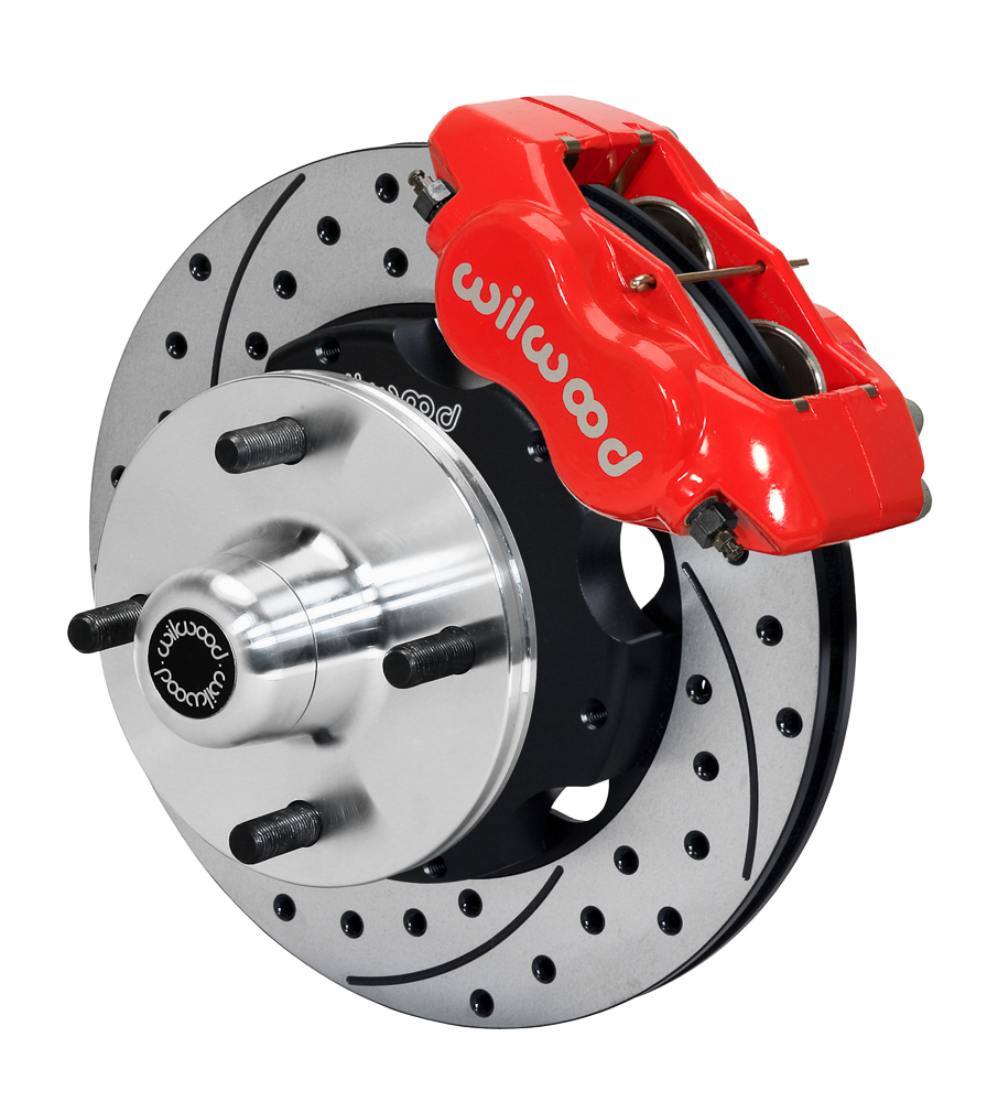 Wilwood Forged Dynalite Pro Series Front Brake Kit - Red Powder Coat Caliper - SRP Drilled & Slotted Rotor