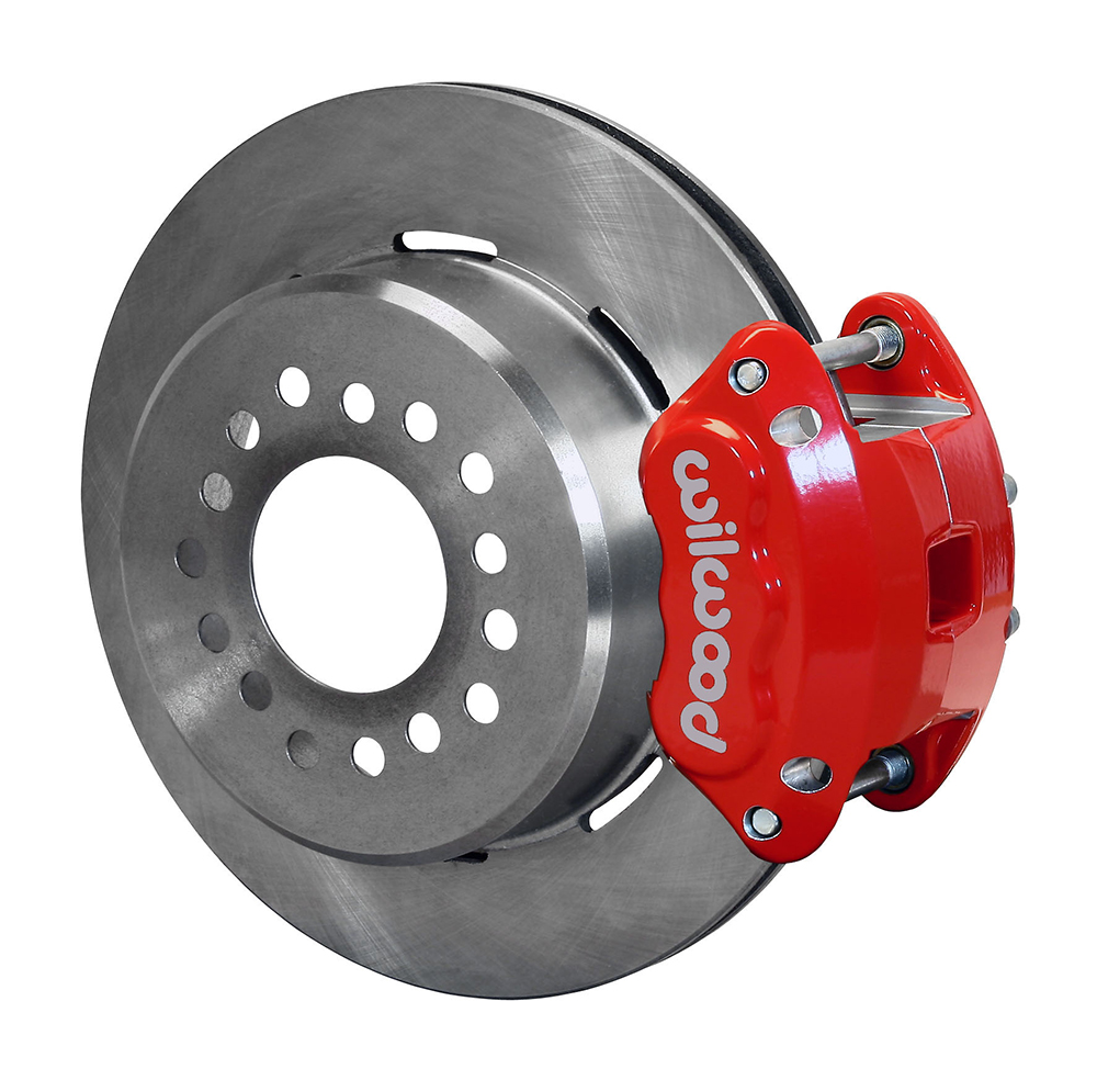 Wilwood D154 Rear Parking Brake Kit - Red Powder Coat Caliper - Plain Face Rotor