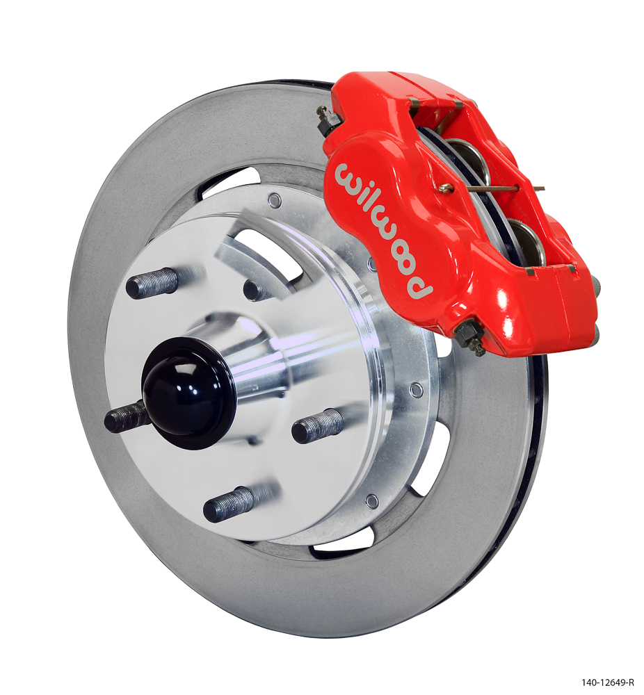 Wilwood Forged Dynalite Pro Series Front Brake Kit - Red Powder Coat Caliper - Plain Face Rotor