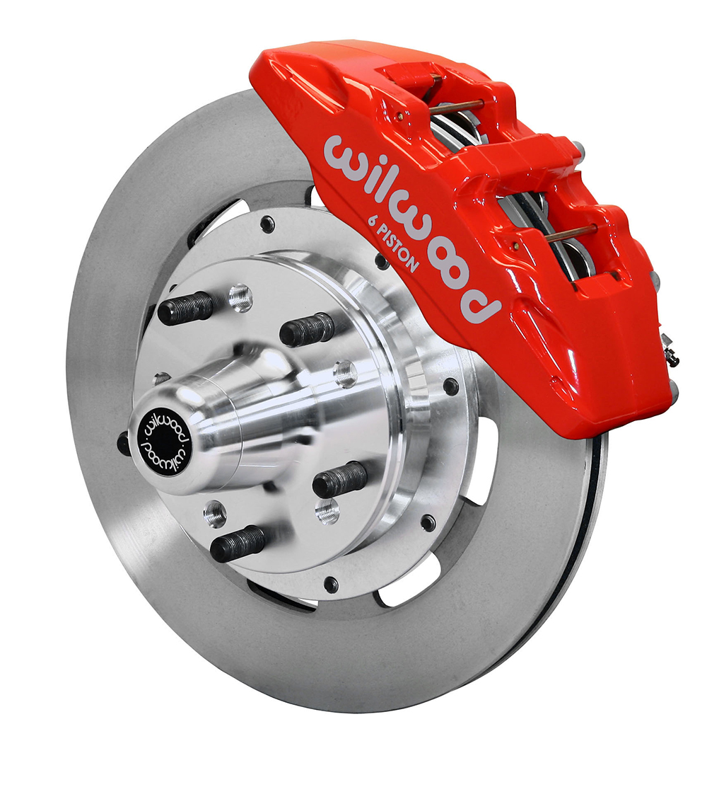 Wilwood Forged Dynapro 6 Big Brake Front Brake Kit (Hub) - Red Powder Coat Caliper - Plain Face Rotor