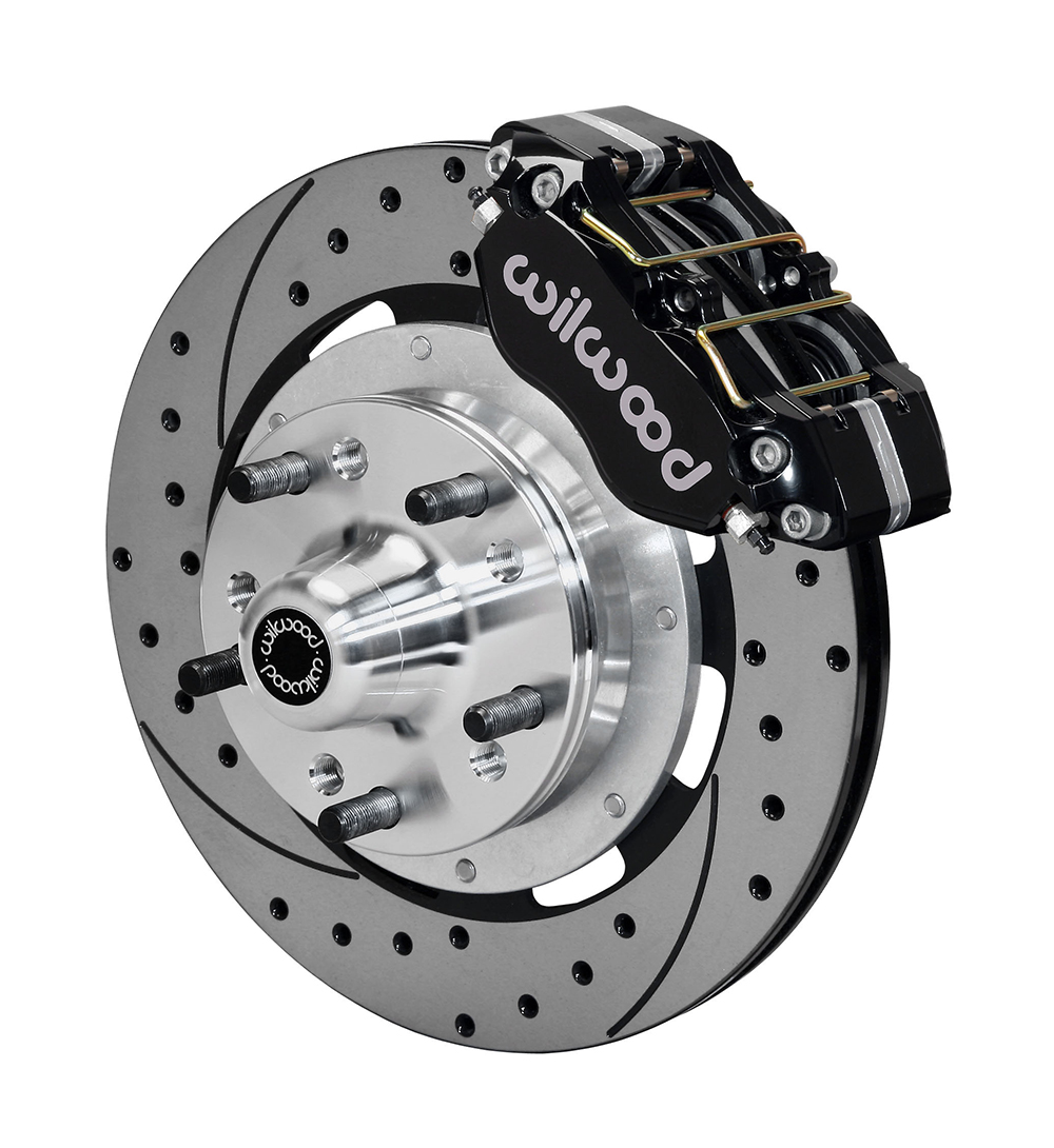 Wilwood Dynapro Dust-Boot Big Brake Front Brake Kit (Hub) - Black Powder Coat Caliper - SRP Drilled & Slotted Rotor