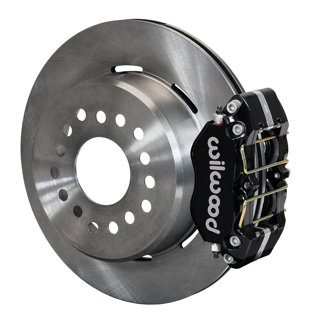 Wilwood Dynapro Dust-Boot Rear Parking Brake Kit - Black Powder Coat Caliper - Plain Face Rotor