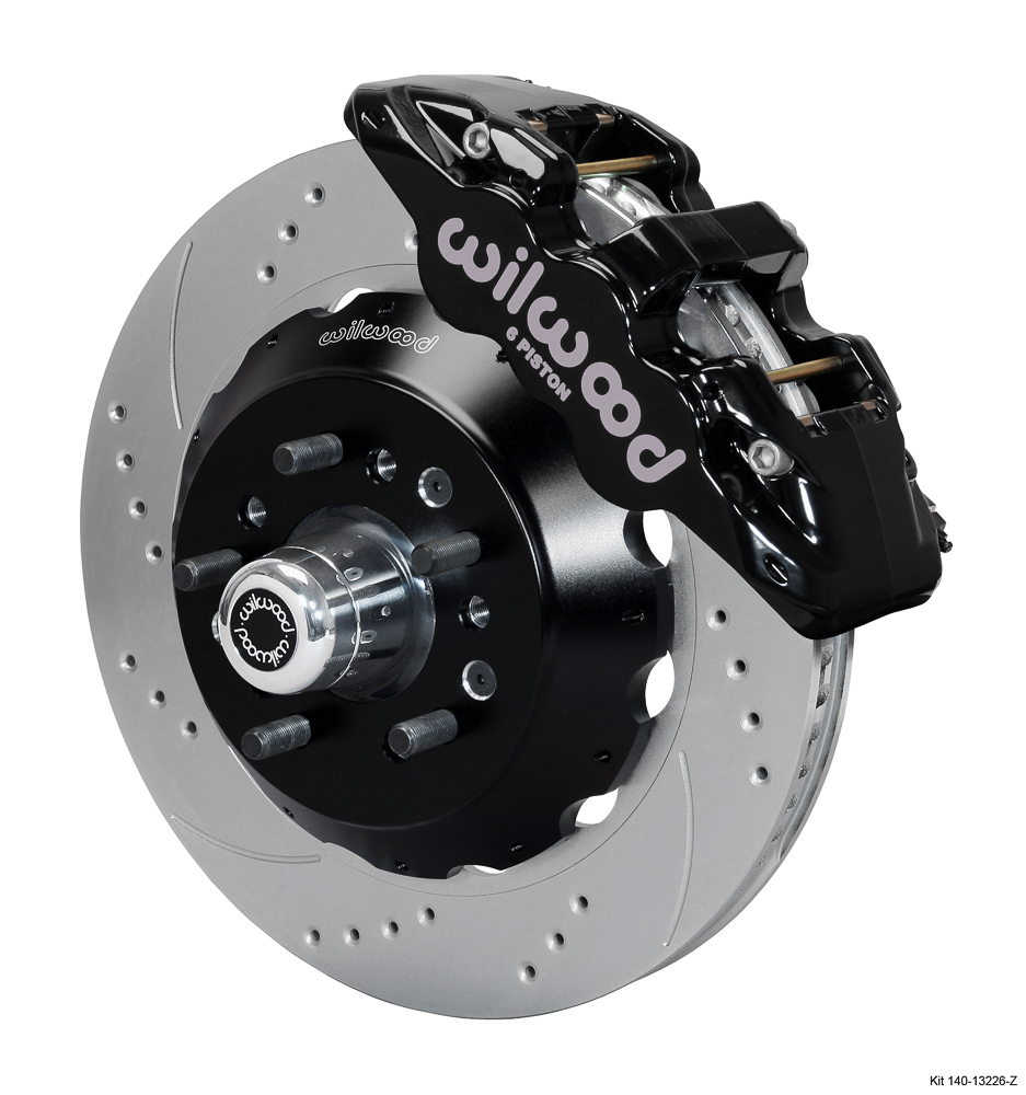 Wilwood AERO6 Big Brake Front Brake Kit - Black Powder Coat Caliper - SRP Drilled & Slotted Rotor
