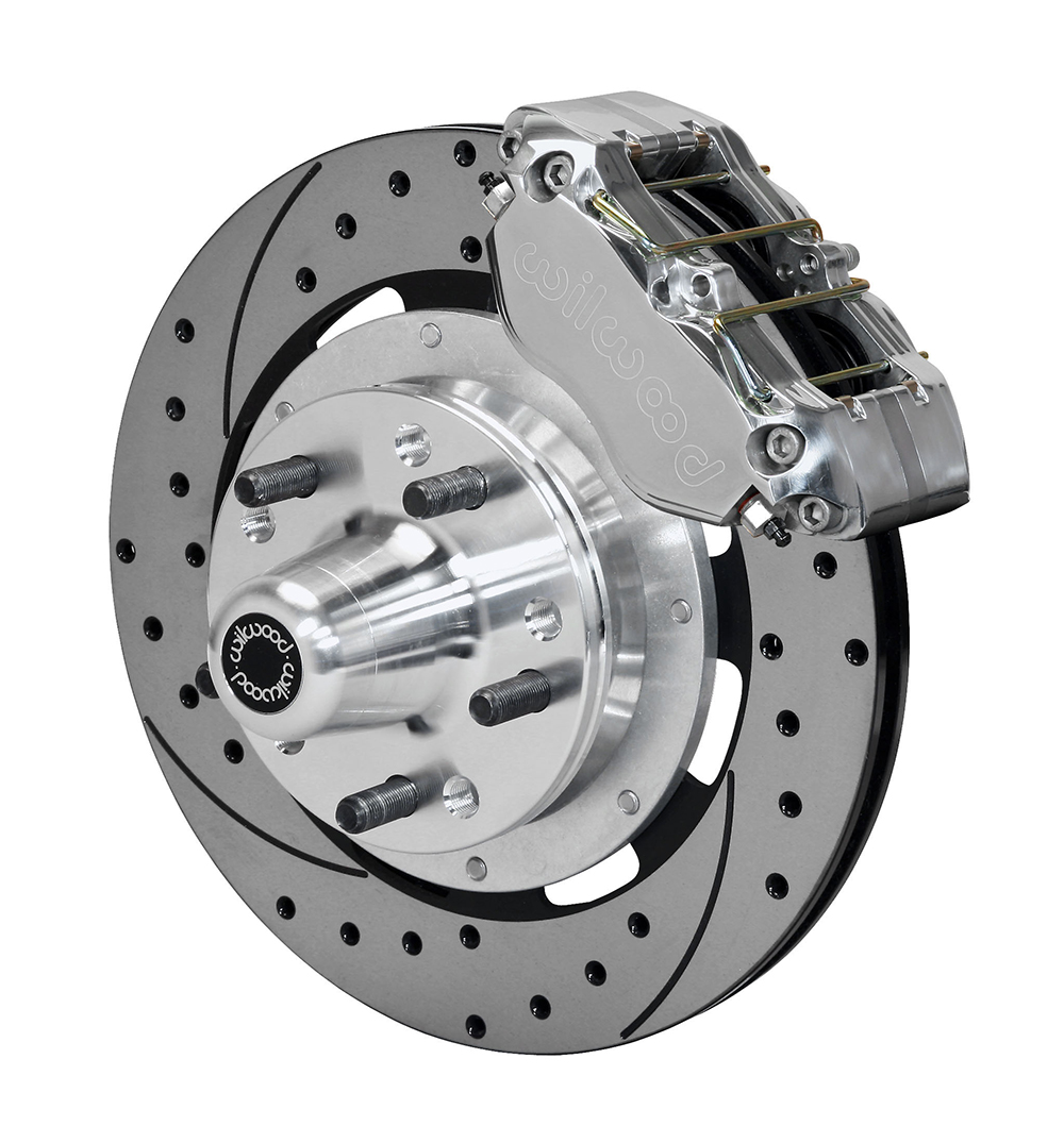 Wilwood Dynapro Dust-Boot Big Brake Front Brake Kit (Hub) - Polish Caliper - SRP Drilled & Slotted Rotor