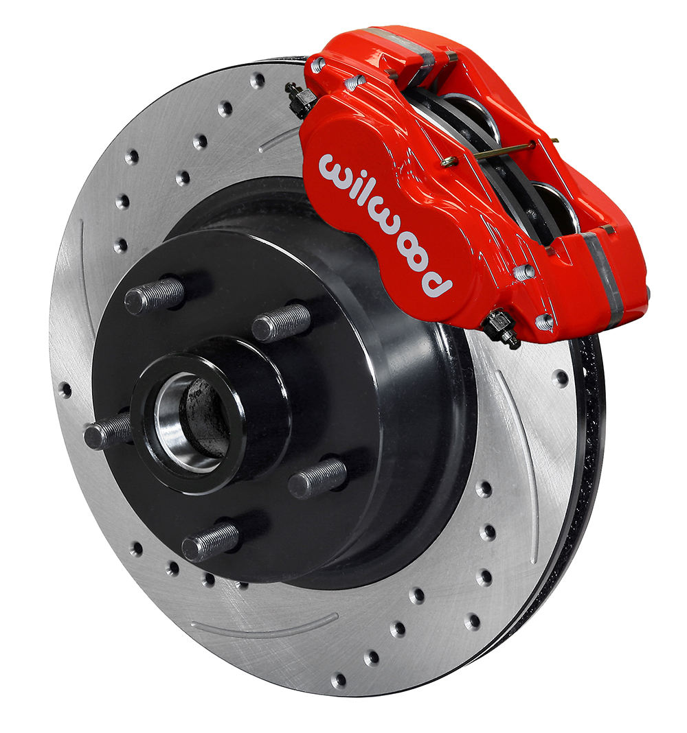 Wilwood Classic Series Dynalite Front Brake Kit - Red Powder Coat Caliper - SRP Drilled & Slotted Rotor