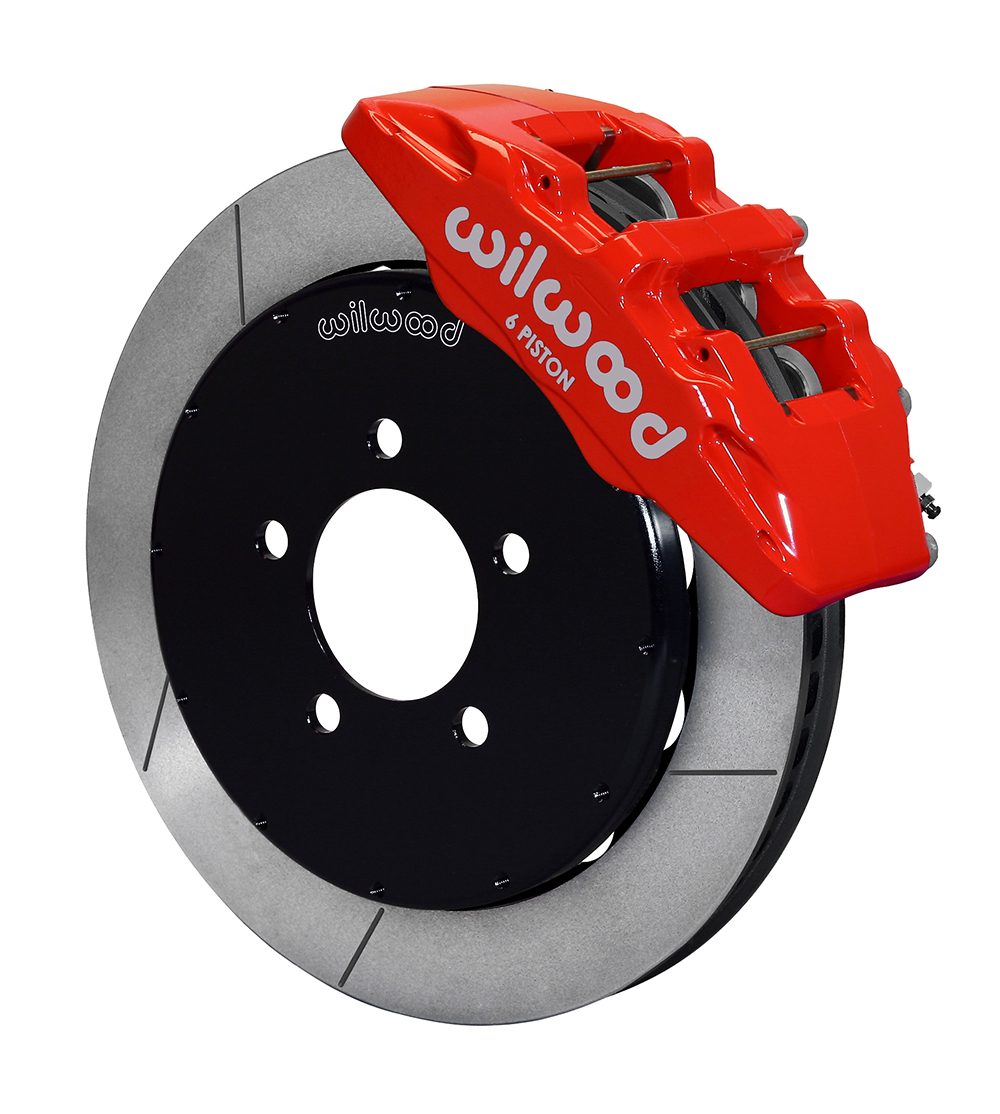 Wilwood Forged Dynapro 6 Big Brake Front Brake Kit (Hat) - Red Powder Coat Caliper - GT Slotted Rotor