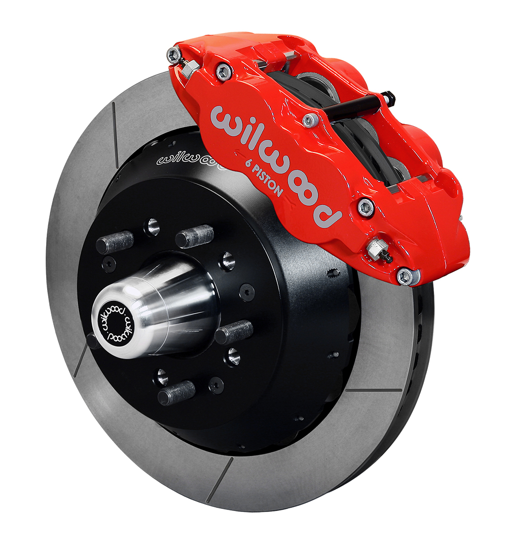Wilwood Forged Narrow Superlite 6R Big Brake Front Brake Kit (Hub) - Red Powder Coat Caliper - GT Slotted Rotor
