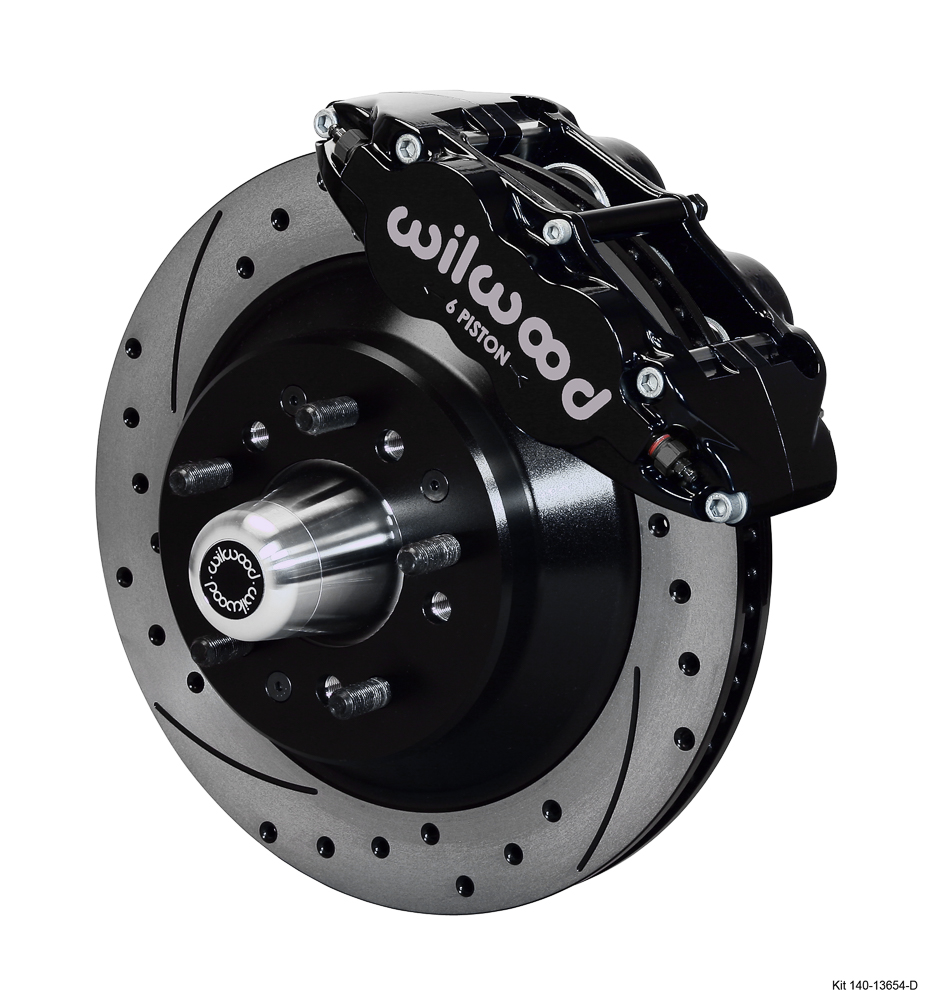 Wilwood Forged Narrow Superlite 6R Big Brake Front Brake Kit (Hub and 1PC Rotor) - Black Powder Coat Caliper - SRP Drilled & Slotted Rotor