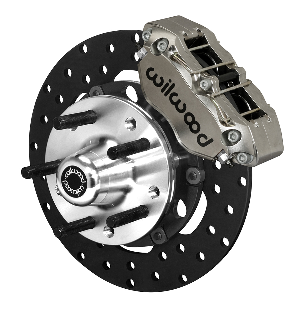 Wilwood Dynapro Lug Mount Front Dynamic Drag Brake Kit - Nickel Plate Caliper - Drilled Rotor