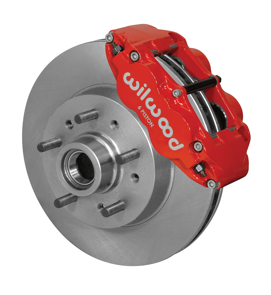 Wilwood Classic Series Forged Narrow Superlite 6R Front Brake Kit - Red Powder Coat Caliper - Plain Face Rotor