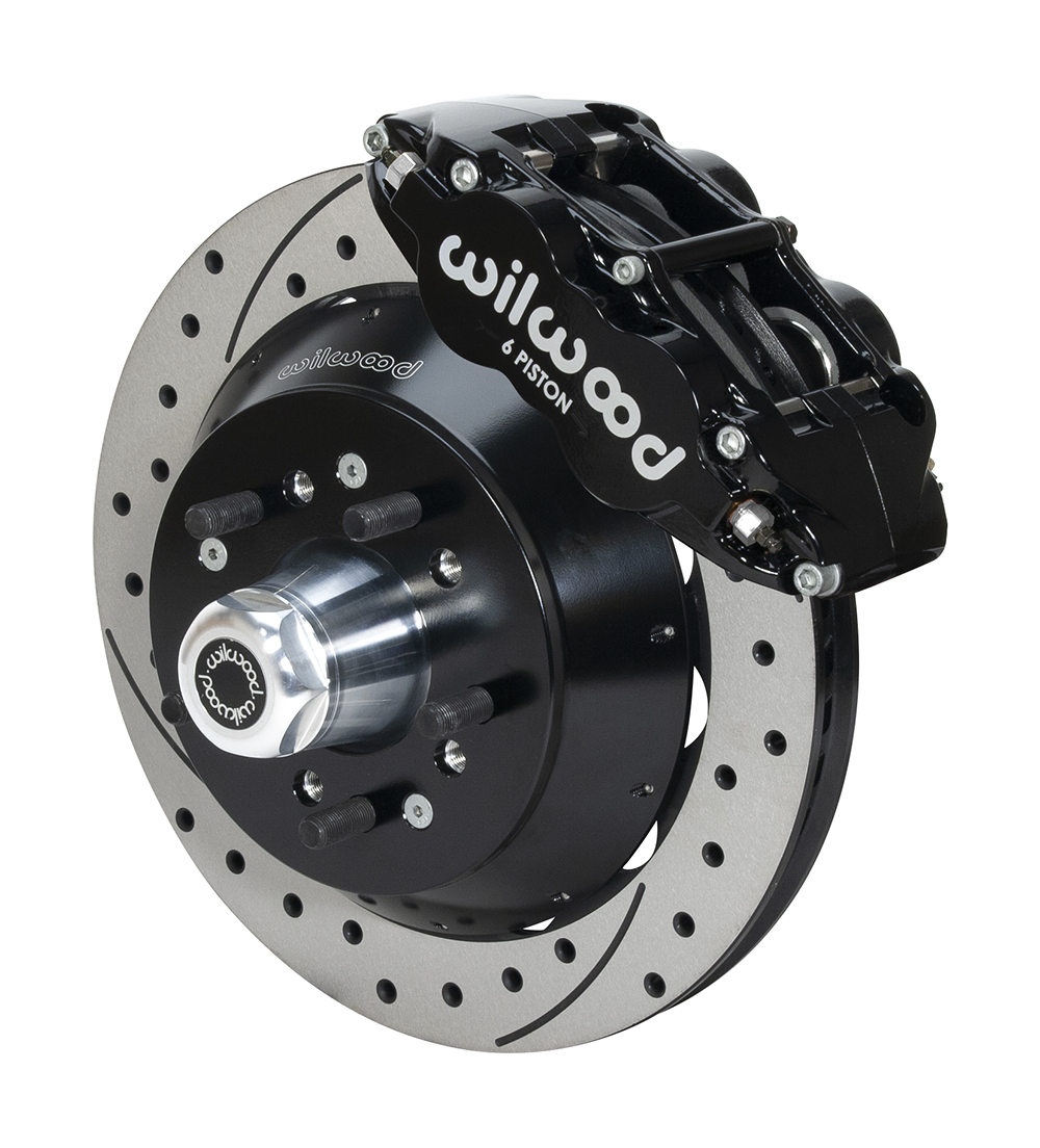 Wilwood Forged Narrow Superlite 6R Big Brake Front Brake Kit (Hub) - Black Powder Coat Caliper - SRP Drilled & Slotted Rotor