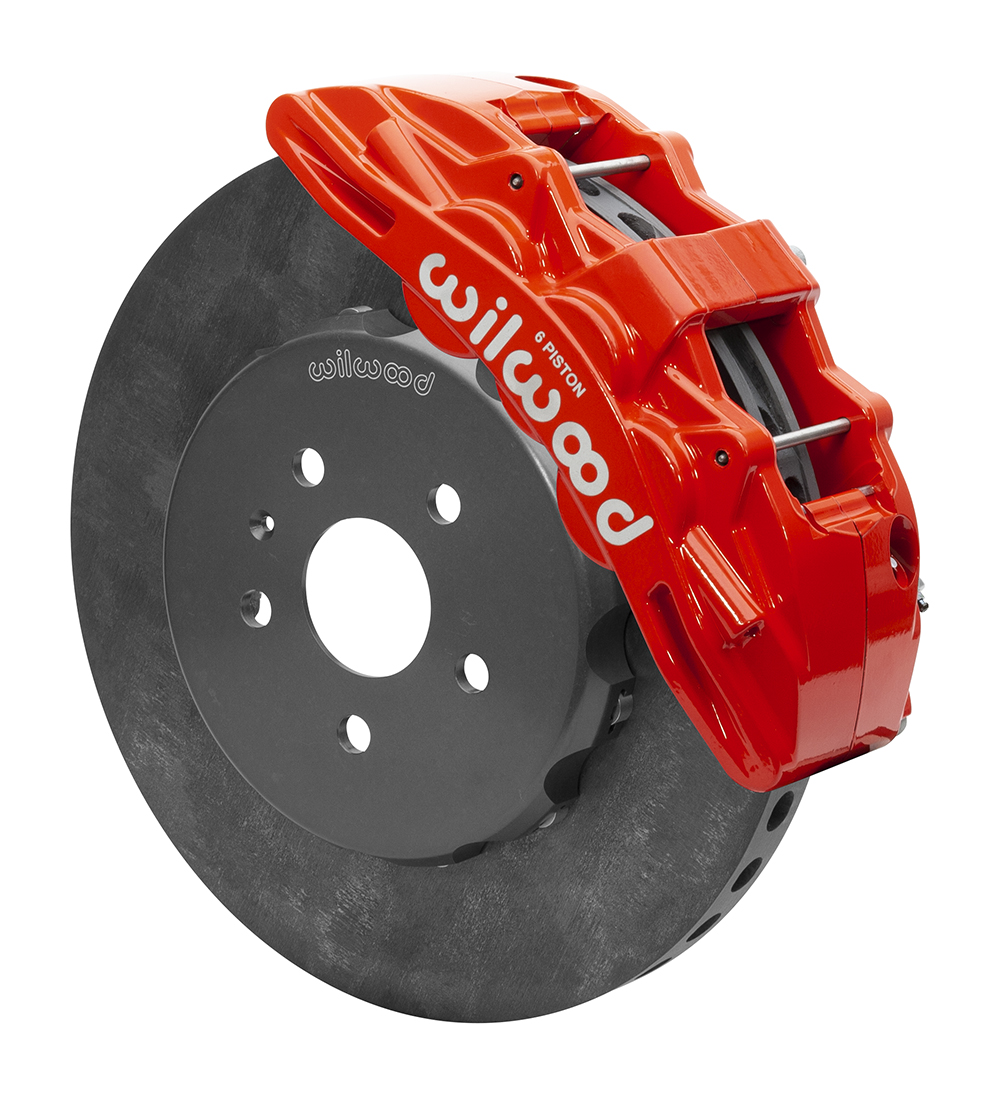 Wilwood SX6R WCCB Carbon-Ceramic Big Brake Front Brake Kit - Red Powder Coat Caliper - Plain Face Rotor