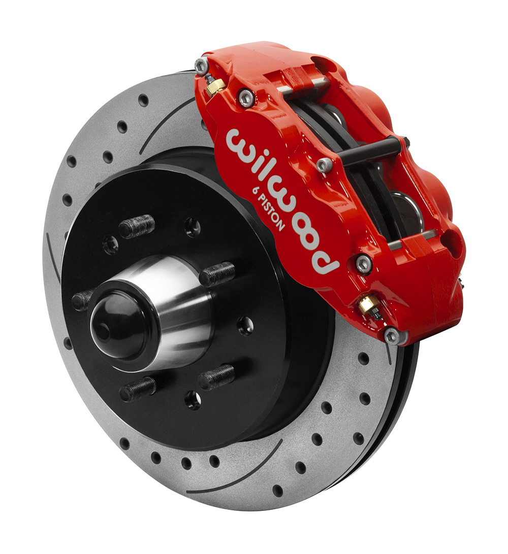 Wilwood Forged Narrow Superlite 6R Big Brake Front Brake Kit (Hub and 1PC Rotor) - Red Powder Coat Caliper - SRP Drilled & Slotted Rotor