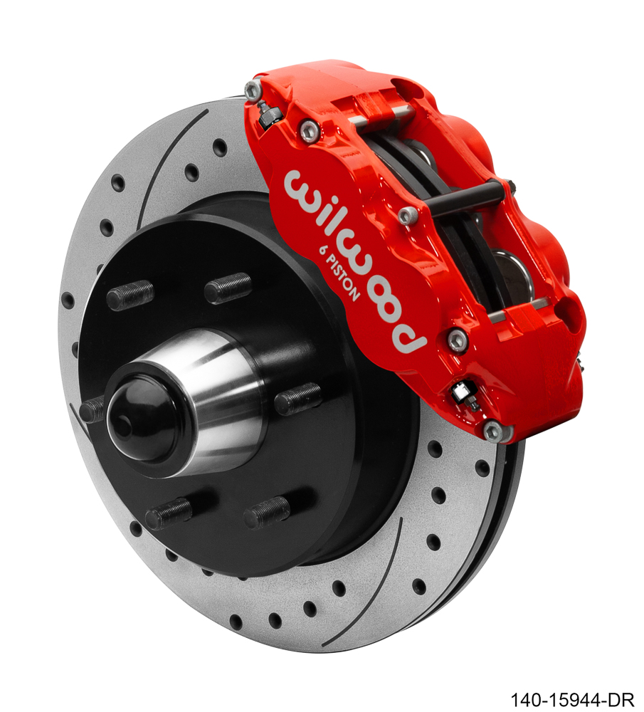 Wilwood Forged Narrow Superlite 6R Big Brake Front Brake Kit (6 x 5.50 Hub and Rotor) - Red Powder Coat Caliper - SRP Drilled & Slotted Rotor