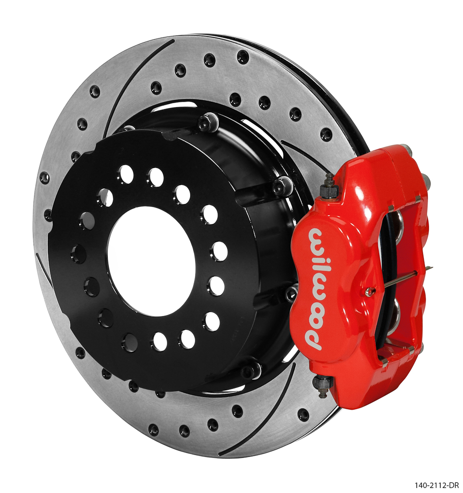 Wilwood Forged Dynalite Pro Series Rear Brake Kit - Red Powder Coat Caliper - SRP Drilled & Slotted Rotor