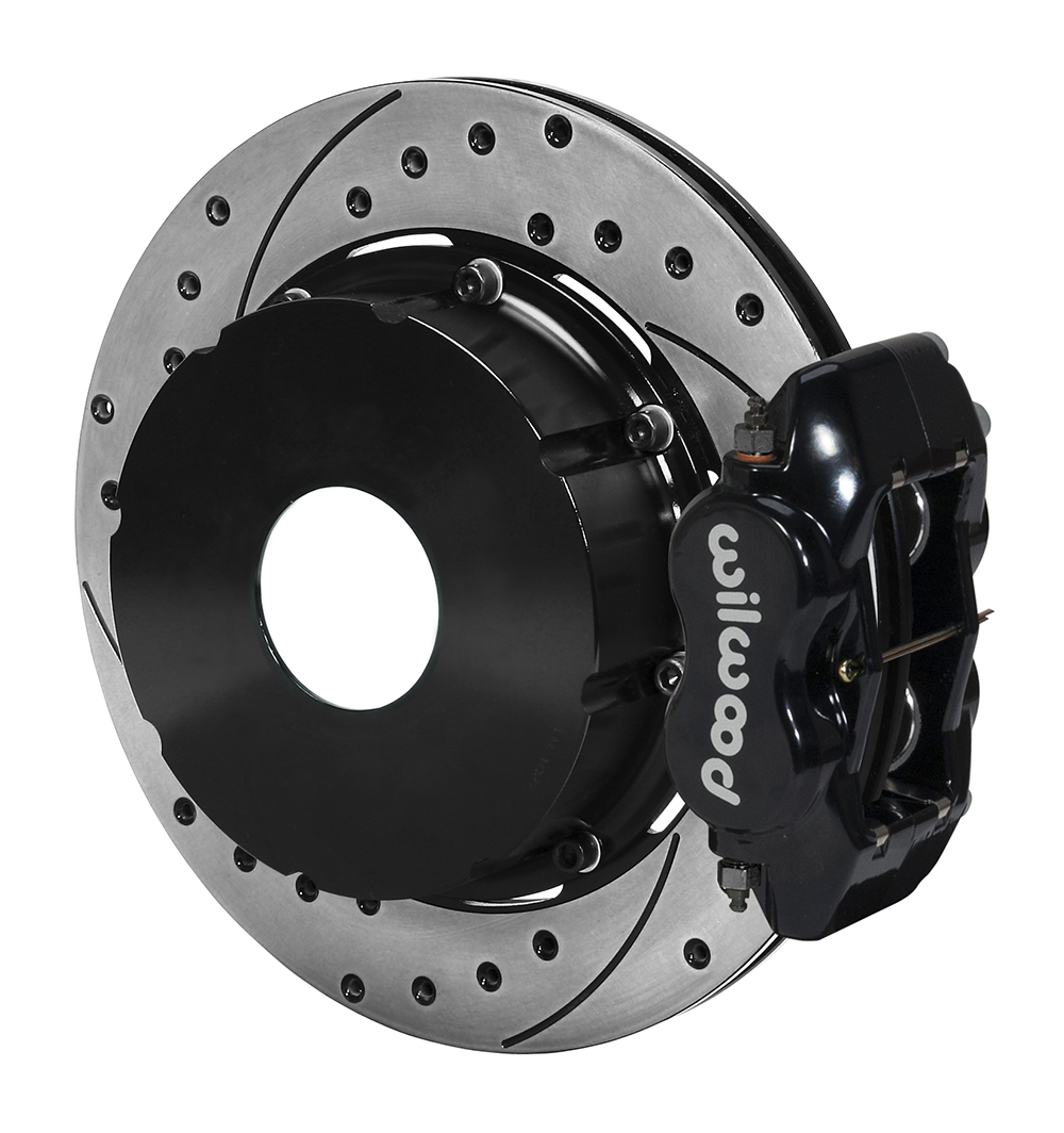 Wilwood Forged Dynalite Pro Series Rear Brake Kit - Black Powder Coat Caliper - SRP Drilled & Slotted Rotor