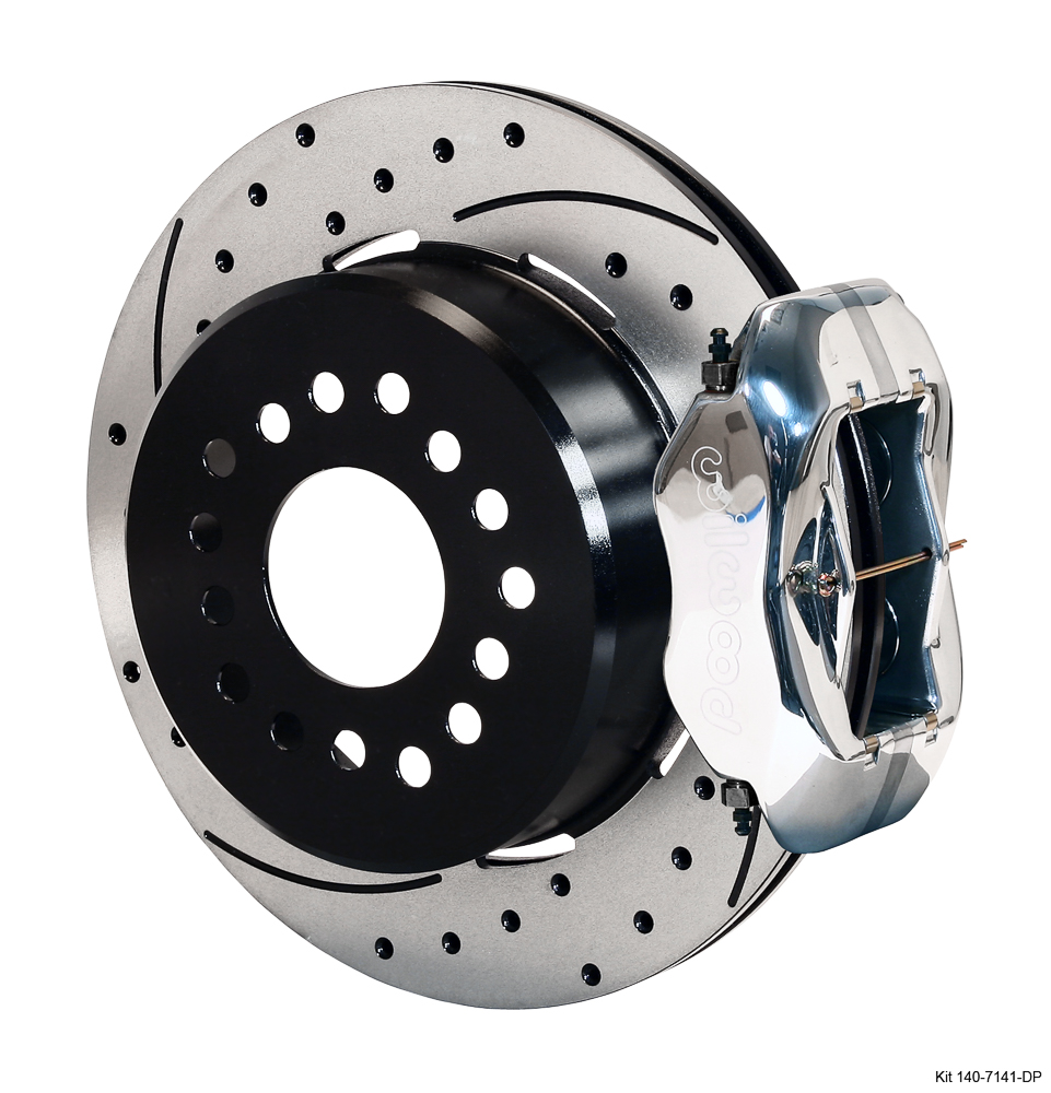 Wilwood Forged Dynalite Rear Parking Brake Kit - Polish Caliper - SRP Drilled & Slotted Rotor