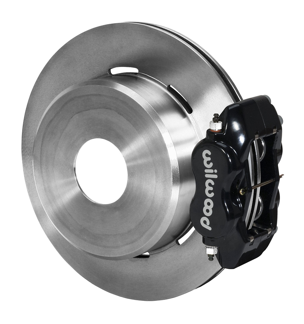 Wilwood Forged Dynalite Rear Parking Brake Kit - Black Powder Coat Caliper - Plain Face Rotor