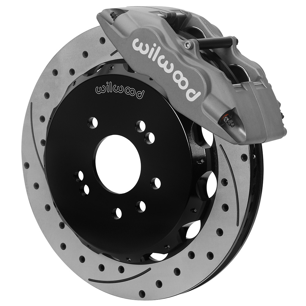 Wilwood Forged Superlite 4 Big Brake Front Brake Kit (Hat) - Type III Ano Caliper - SRP Drilled & Slotted Rotor