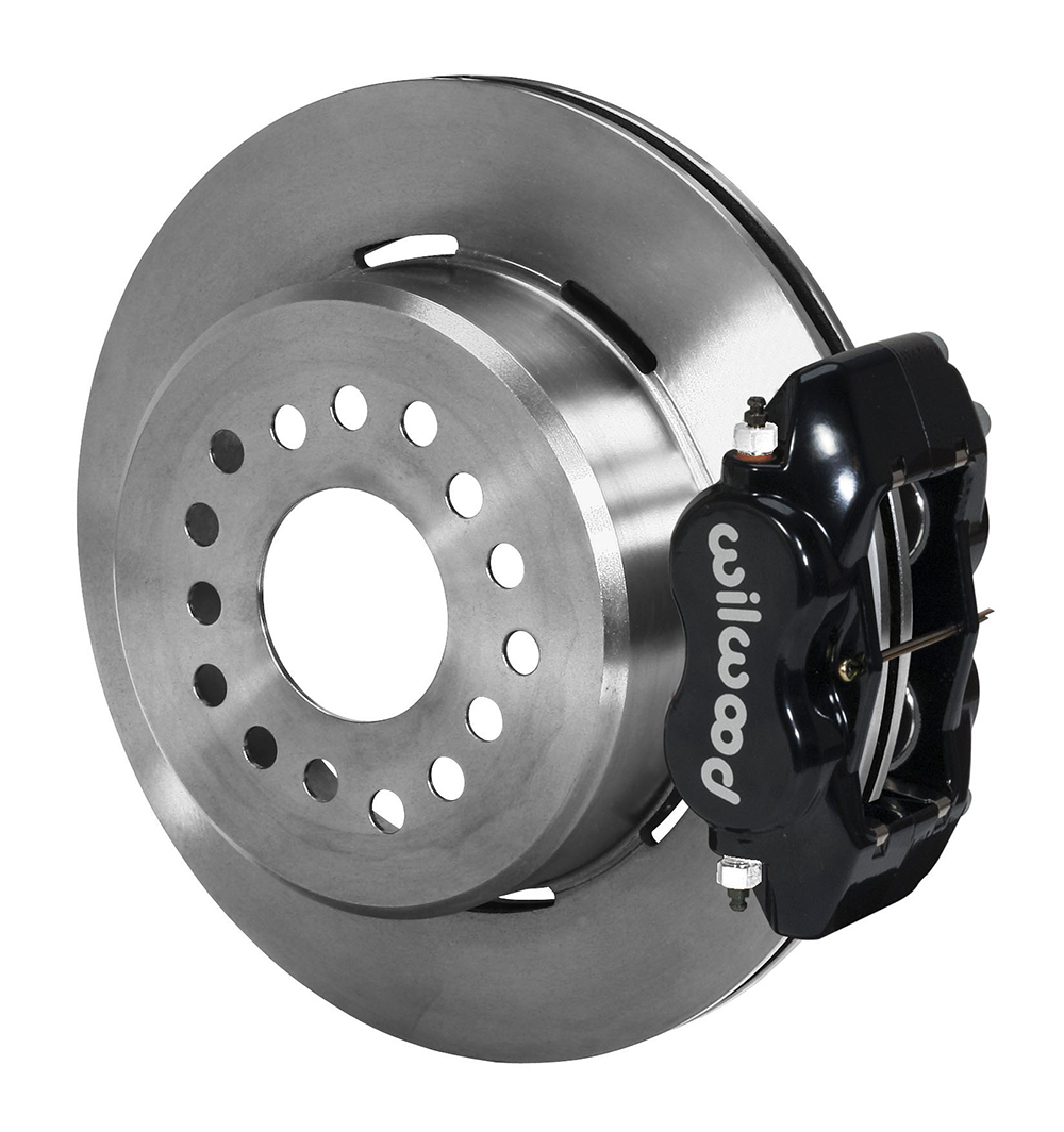 Wilwood Forged Dynalite Rear Parking Brake Kit - Black Powder Coat Caliper - Plain Face Rotor
