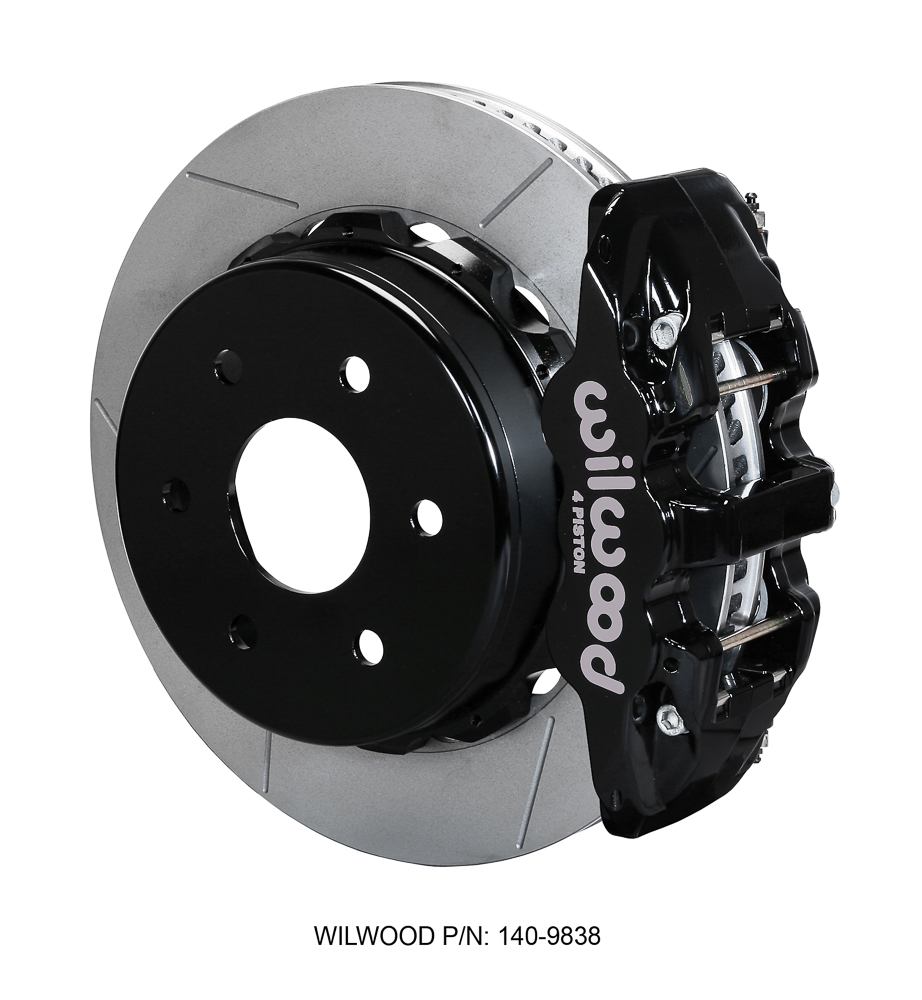 Wilwood AERO4 Big Brake Truck Rear Brake Kit - Black Powder Coat Caliper - GT Slotted Rotor