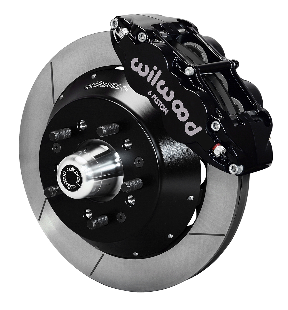 Wilwood Forged Narrow Superlite 6R Big Brake Front Brake Kit (Hub) - Black Powder Coat Caliper - GT Slotted Rotor