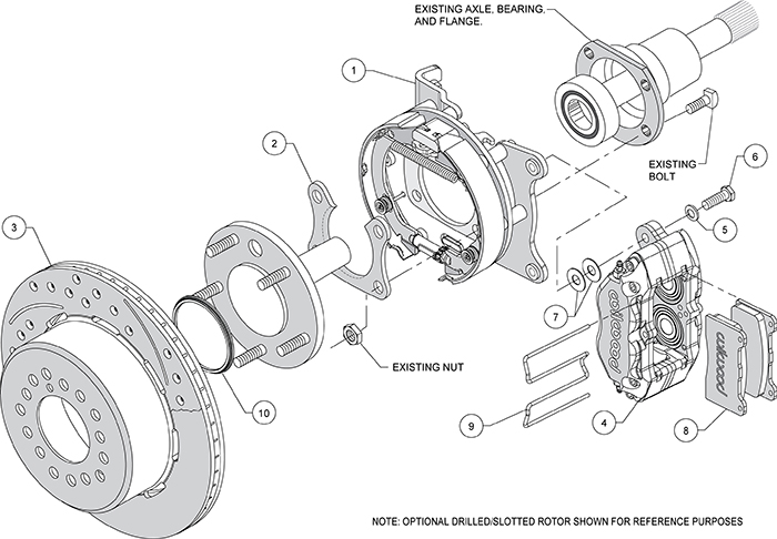 Dynapro Dust-Boot Rear Parking Brake Kit Assembly Schematic