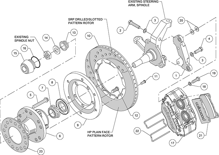 Dynapro Dust-Boot Pro Series Front Brake Kit Assembly Schematic