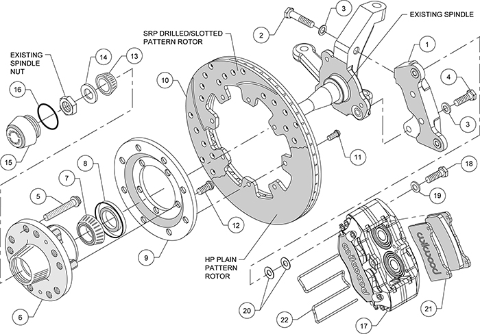 Dynapro Dust-Boot Big Brake Front Brake Kit (Hub) Assembly Schematic