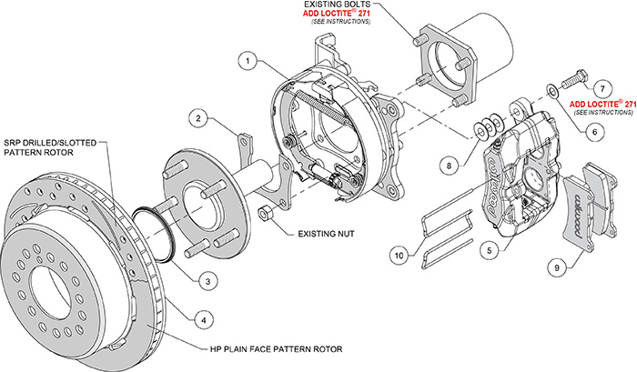 Forged Dynapro Low-Profile Rear Parking Brake Kit Assembly Schematic