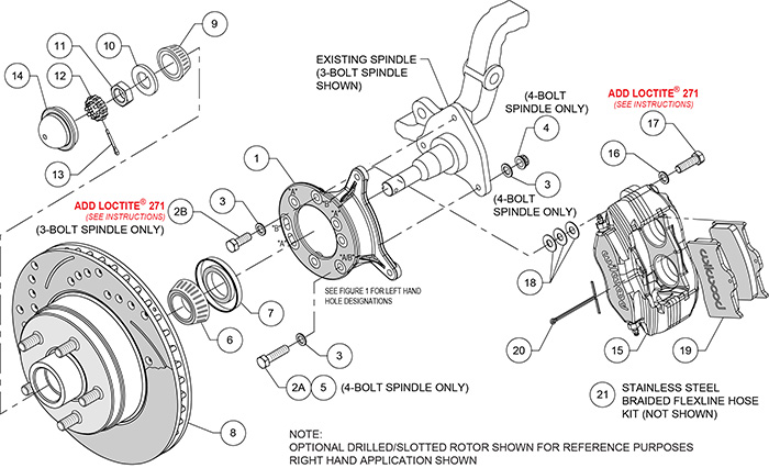 Classic Series Dynalite Front Brake Kit Assembly Schematic