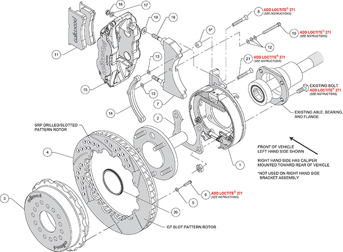 Forged Narrow Superlite 4R Big Brake Rear Parking Brake Kit Assembly Schematic