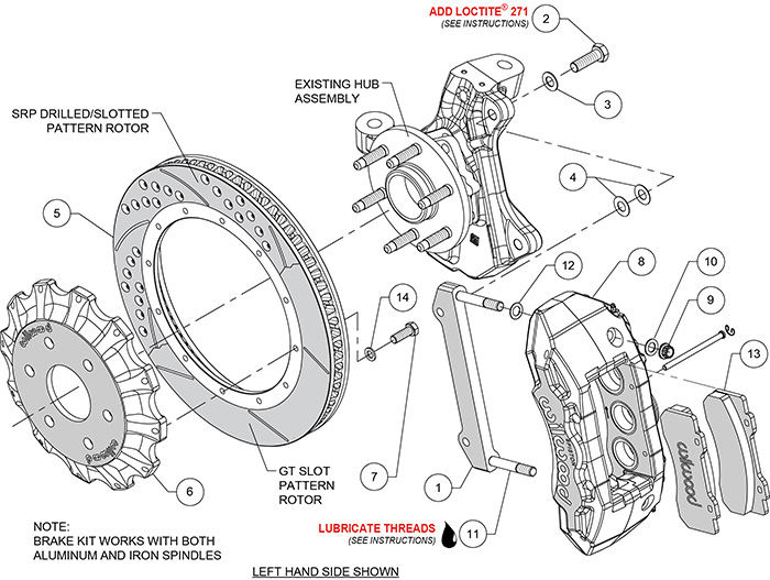 TX6R Big Brake Truck Front Brake Kit Assembly Schematic