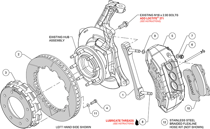 TX6R Big Brake Truck Front Brake Kit Assembly Schematic