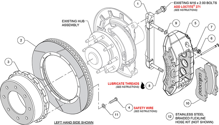 TX6R Big Brake Truck Rear Brake Kit Assembly Schematic