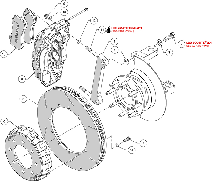 TX6R Big Brake Truck Front Brake Kit Assembly Schematic