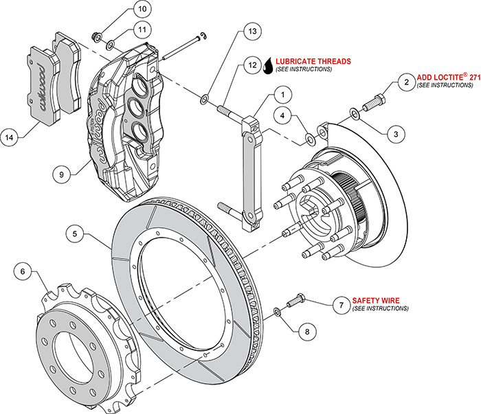 TX6R Big Brake Truck Rear Brake Kit Assembly Schematic