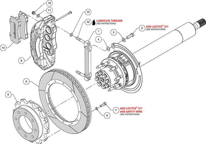 TX6R Big Brake Truck Rear Brake Kit Assembly Schematic