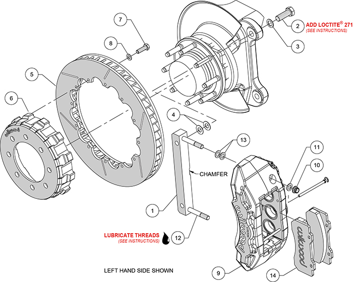 TX6R Big Brake Truck Front Brake Kit Assembly Schematic