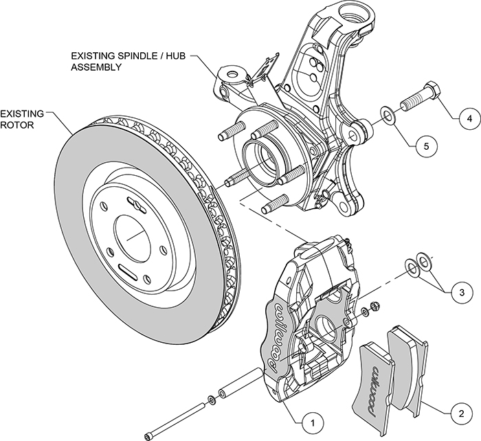 SLC56 Front Replacement Caliper Kit Assembly Schematic