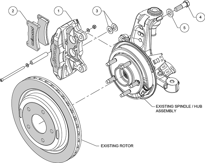 DPC56 Rear Replacement Caliper Kit Assembly Schematic