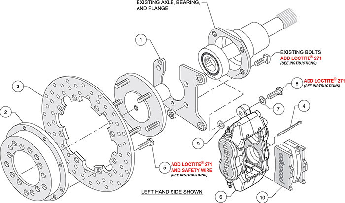 Forged Dynalite Rear Drag Brake Kit Assembly Schematic