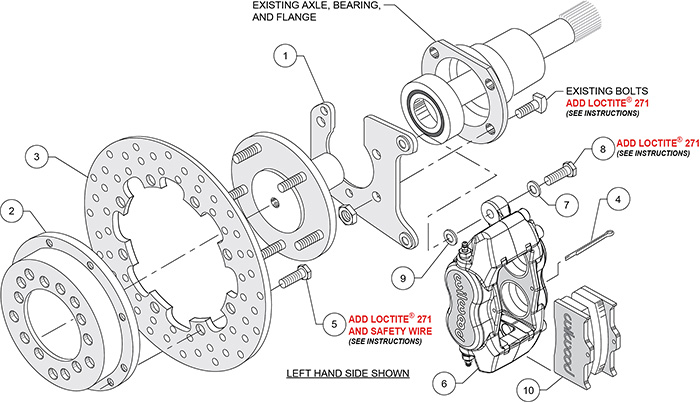 Forged Dynalite Rear Drag Brake Kit Assembly Schematic