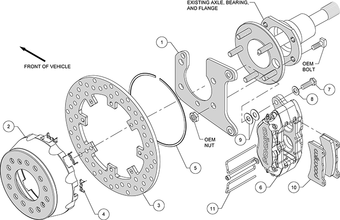 Dynapro SA Lug Drive Dynamic Rear Drag Brake Kit Assembly Schematic