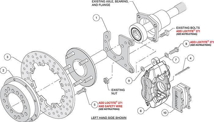 Forged Dynalite Rear Drag Brake Kit Assembly Schematic